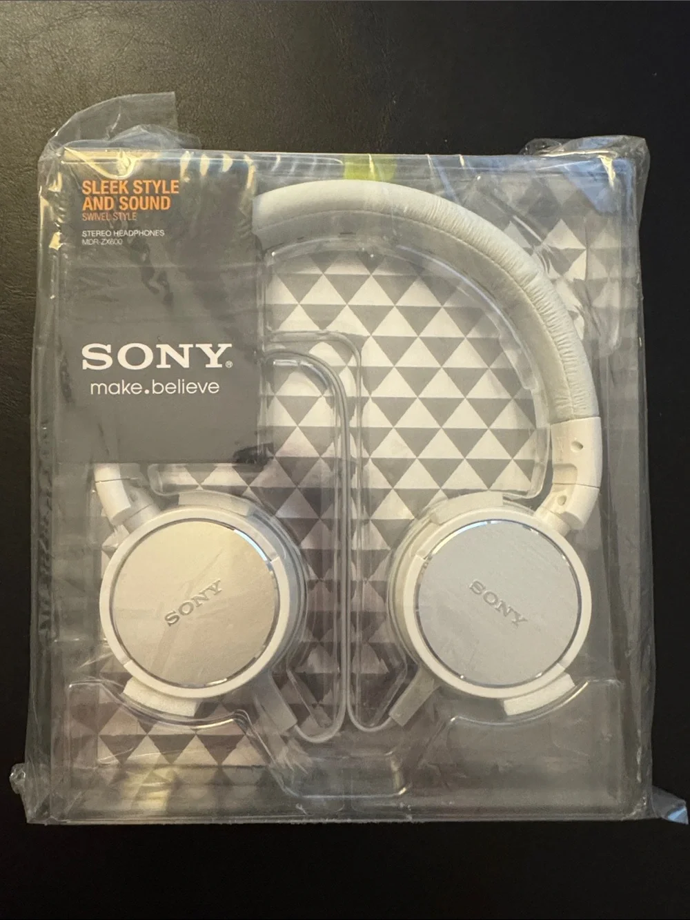 Sony White On-Ear Headphones - Lightweight Foldable Design